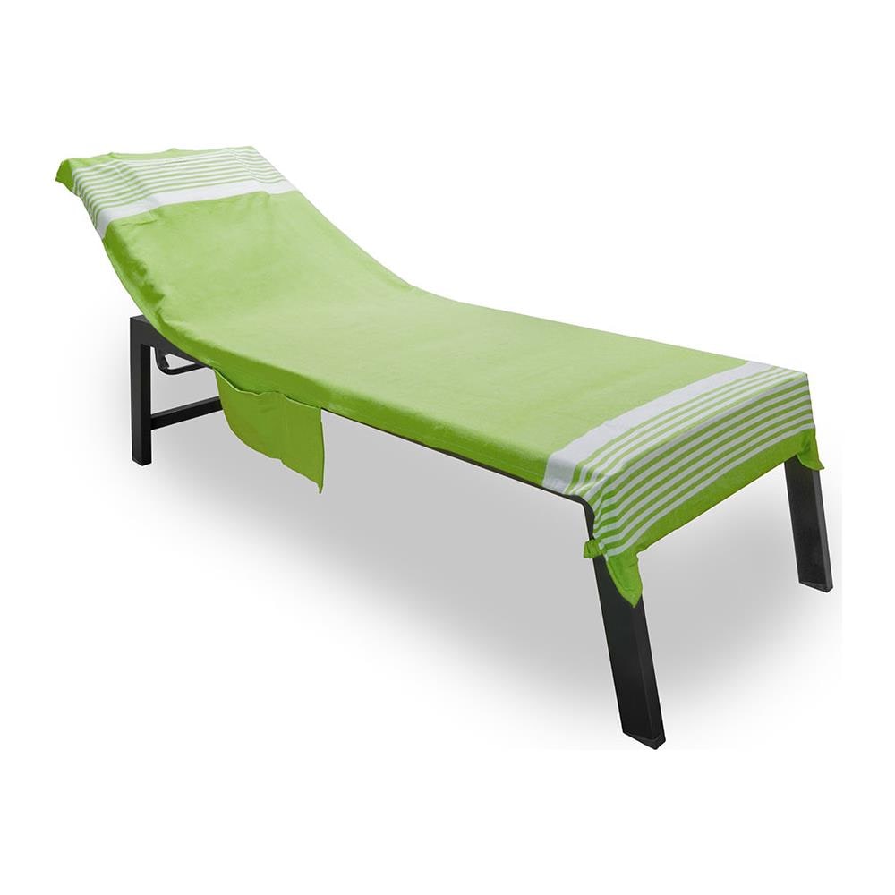 Telo Mare Lettino Spiaggia Piscina Con Cuscino E Tasche Palau Verde Acido - Foto 1