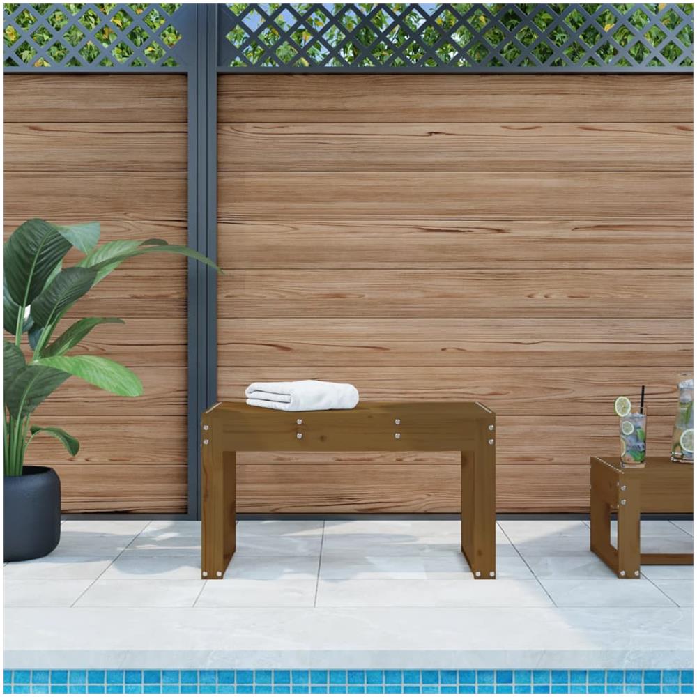 Panca da Giardino Miele 80x38x45 cm Legno Massello di Pino - Foto 1