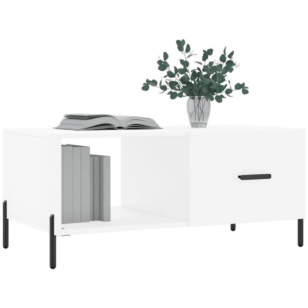 Tavolino Da Salotto Bianco 90x50x40 Cm In Legno Multistrato - Foto 3