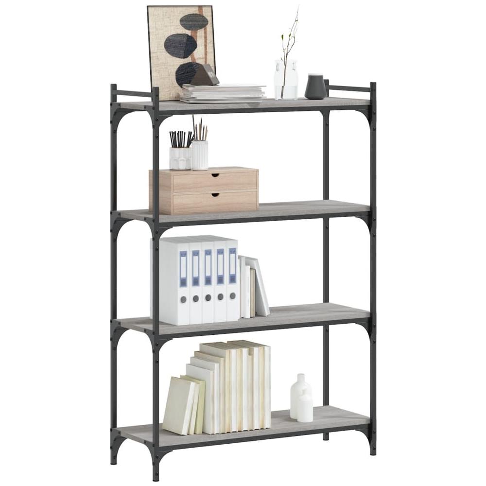 Libreria 4 Ripiani Grigio Sonoma 80x30x120cm Legno Multistrato - Foto 3