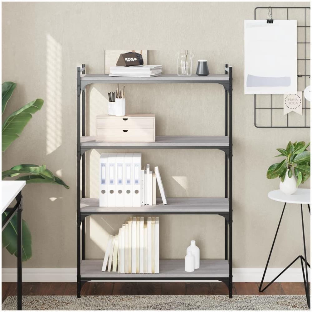 Libreria 4 Ripiani Grigio Sonoma 80x30x120cm Legno Multistrato - Foto 1