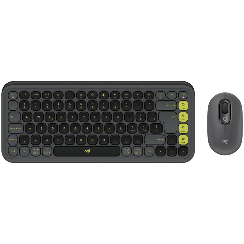 Tastiera e Mouse Wireless 920-013115 (Layout QWERTY) Colore Grafite. Verde - Foto 1