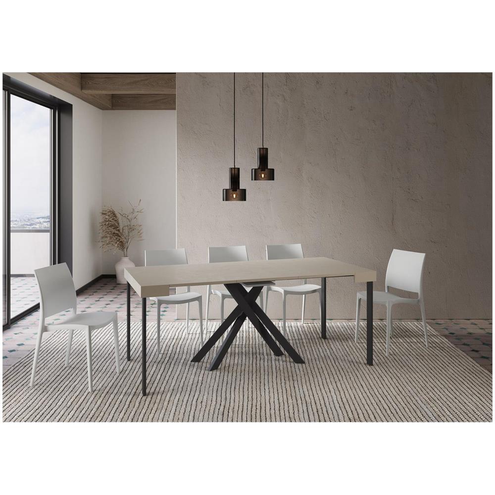 Consolle allungabile 90x40/196 cm Krack Small cashmere gambe antracite - Foto 3