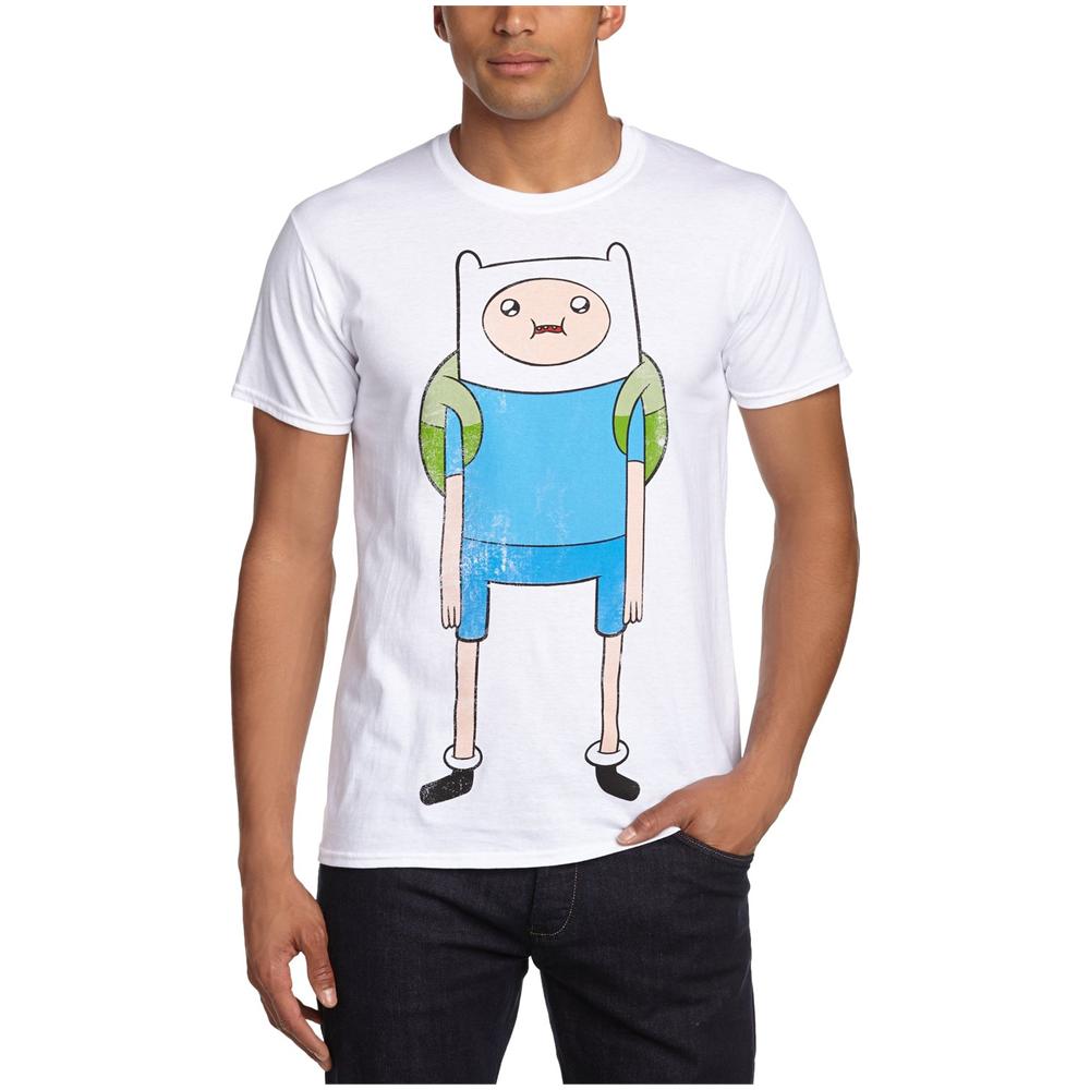 Adventure Time - Finn Print White (T-Shirt Unisex Tg. L)  - Foto 1