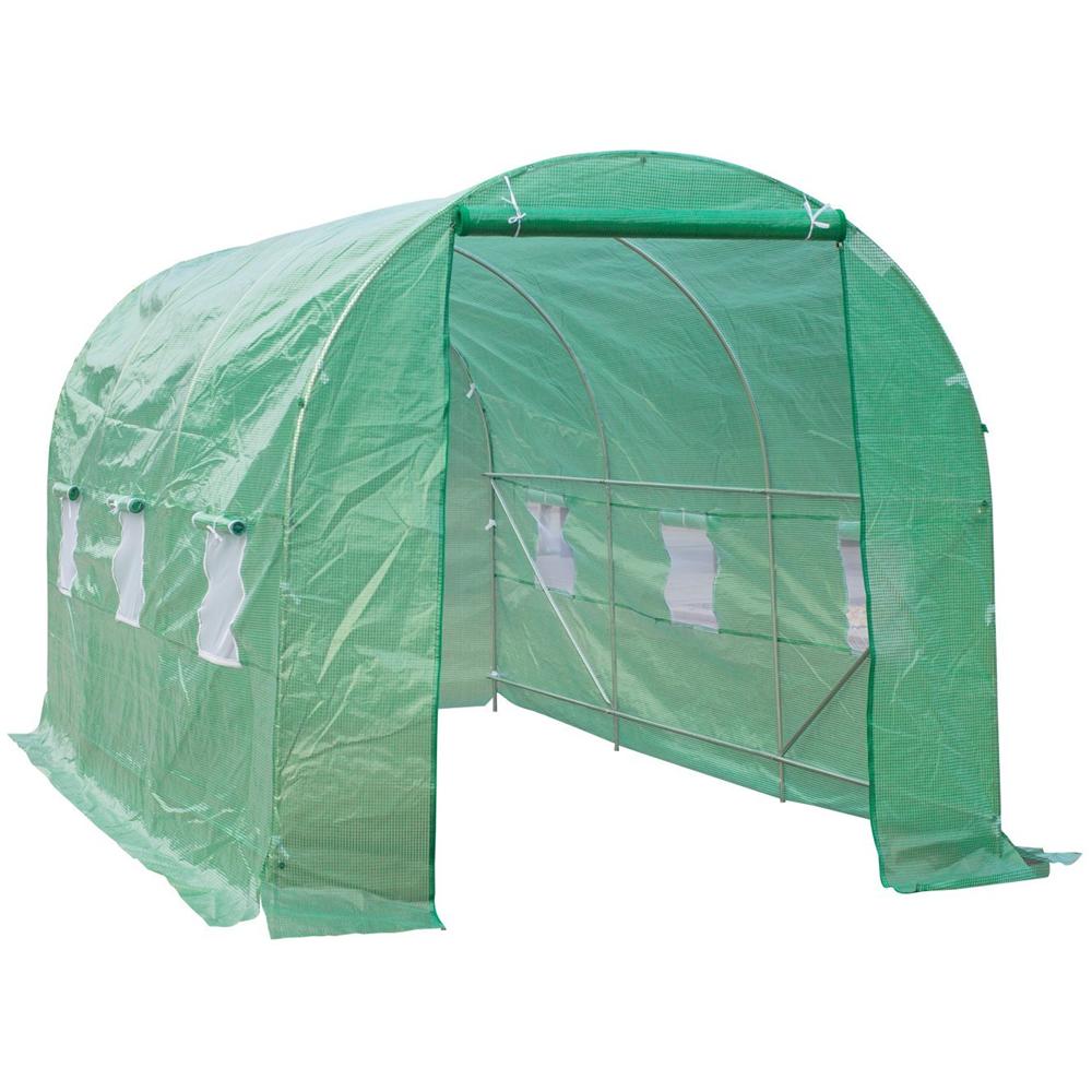 Serra da giardino 4.5 x 2 x 2m serra con tetto arrotondato in pe per piante verde - Foto 1