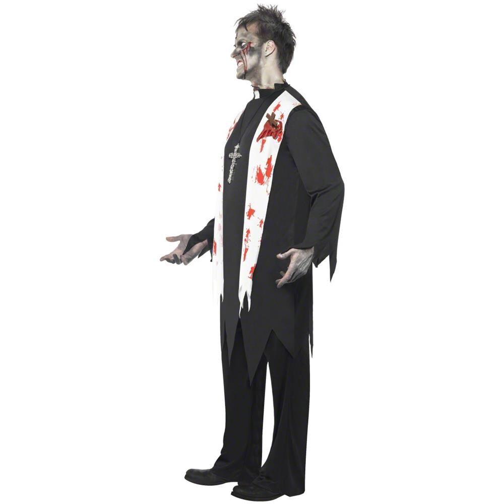 Costume Uomo Prete Zombie Medium - Foto 3