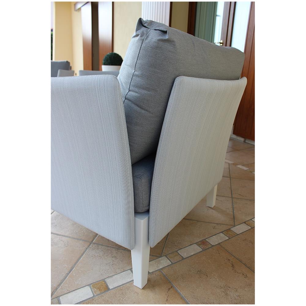 Salotto Set In Alluminio 2 Posti Bianco Per Esterno Giardino Portico Terrazzo Locali Bar Pasticcerie - Foto 2