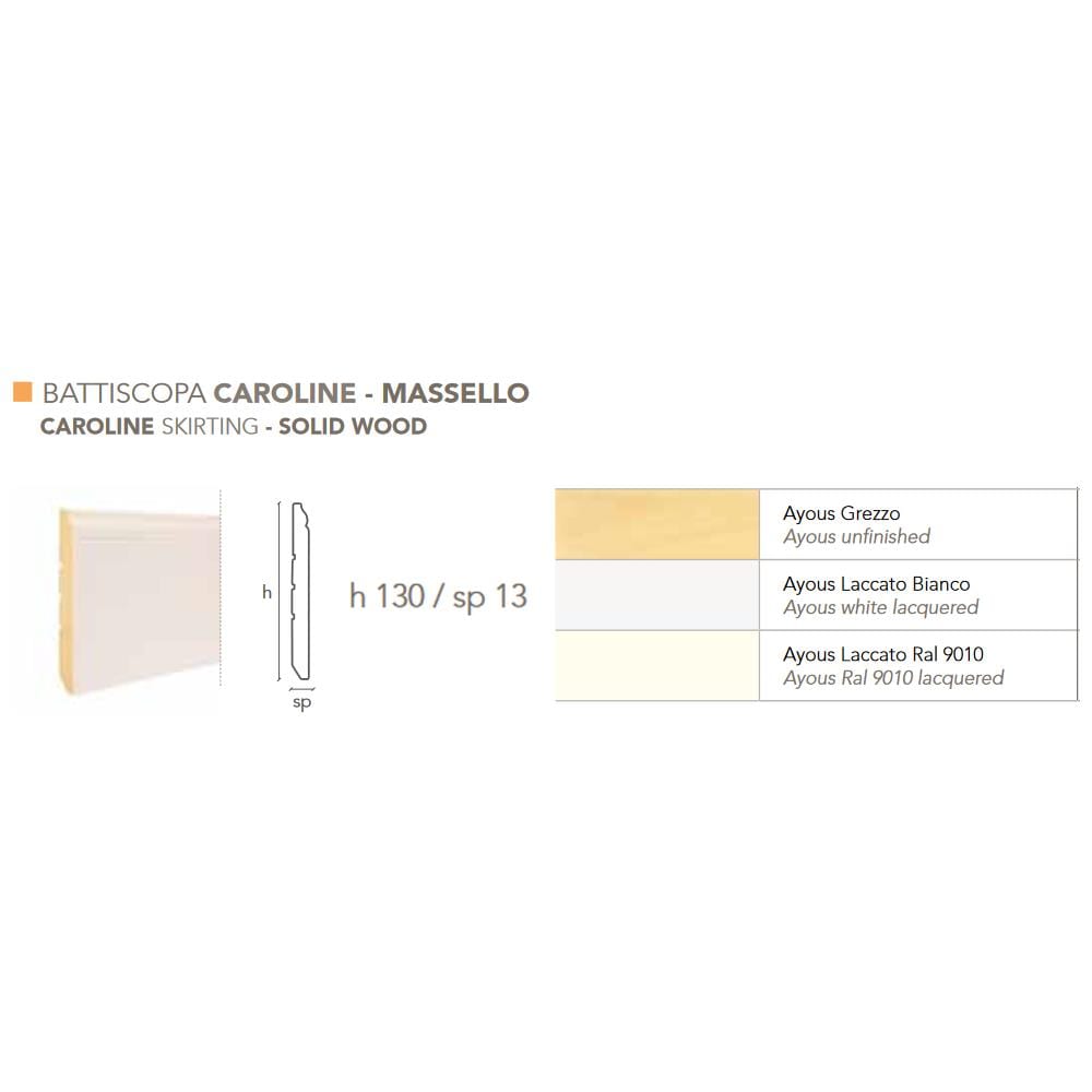 Bancale 96 Metri Battiscopa Caroline 130x13mm In Legno Massello - Foto 1