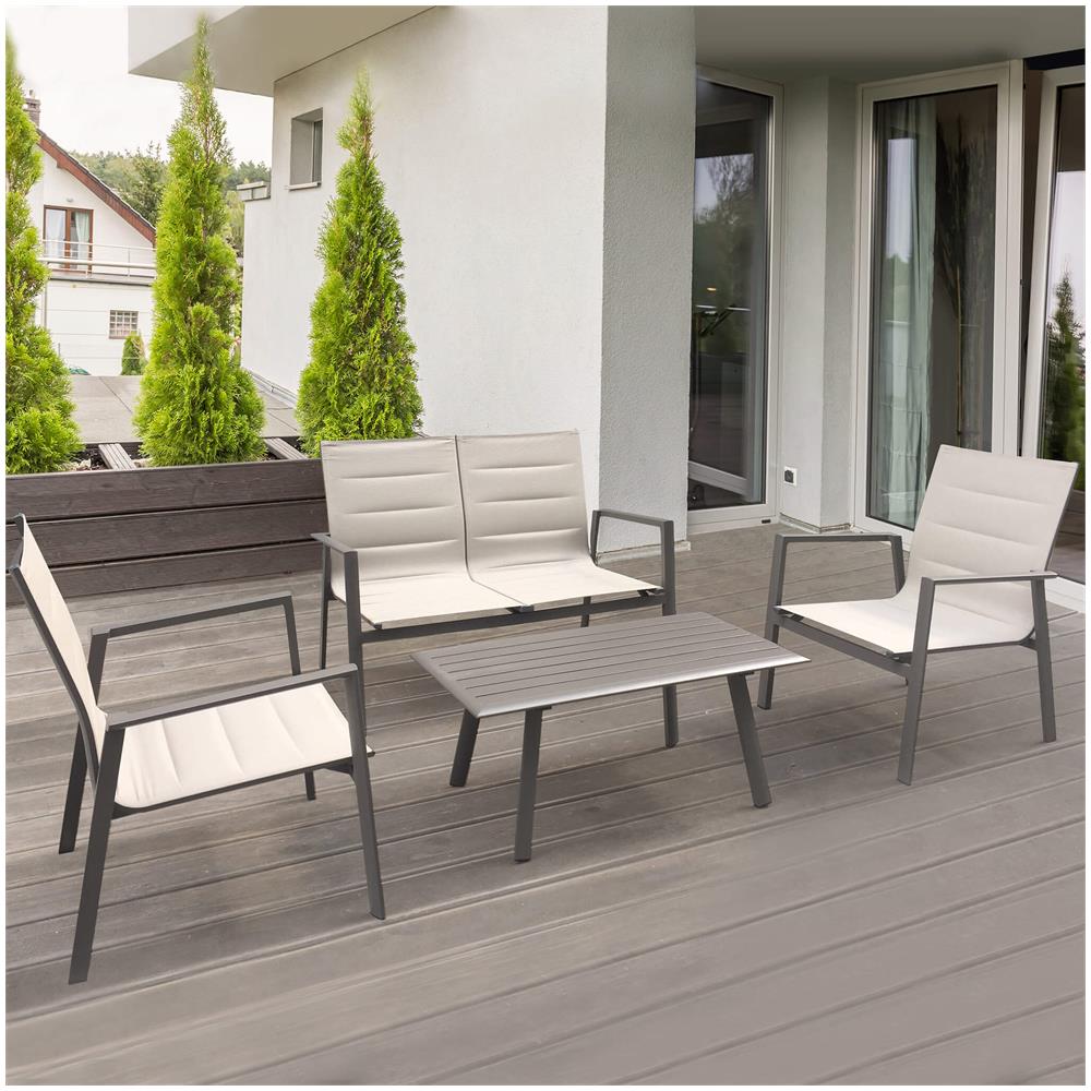 Exsilium - Salotto Da Giardino 4 Posti In Alluminio - Foto 3