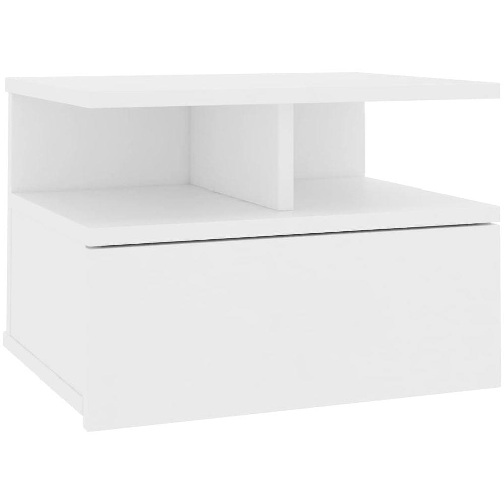 Comodino Pensile Bianco 40x31x27 cm in Legno Multistrato - Foto 2