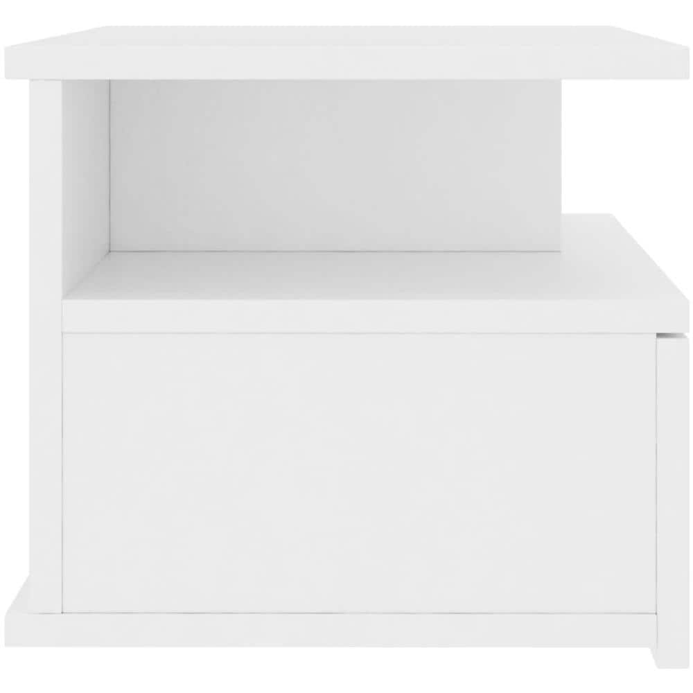 Comodino Pensile Bianco 40x31x27 cm in Legno Multistrato - Foto 9