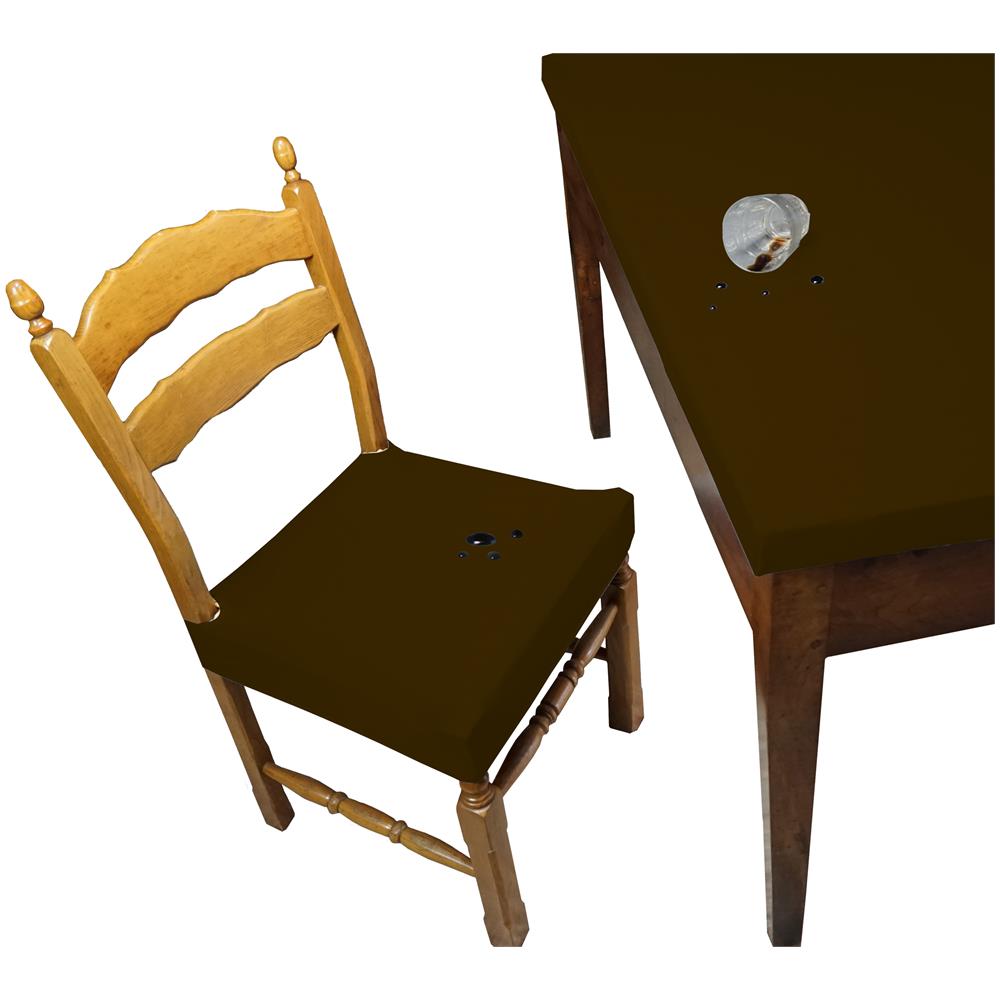 Set 4 Coprisedia Antimacchia Senza Schienale Made In Italy Marrone - Foto 1