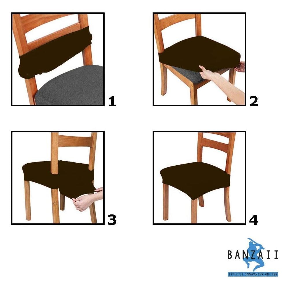 Set 4 Coprisedia Antimacchia Senza Schienale Made In Italy Marrone - Foto 6