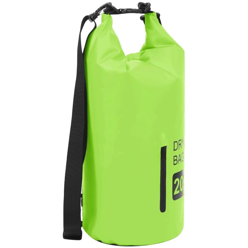 Borsa Impermeabile Con Cerniera Verde 20 L In Pvc - Foto 1