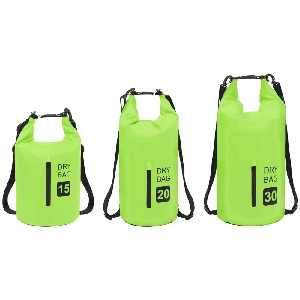 Borsa Impermeabile Con Cerniera Verde 20 L In Pvc - Foto 2