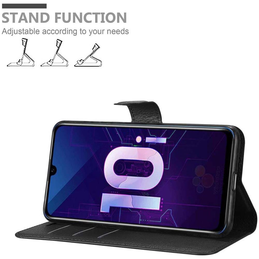 Custodia Compatibile Con Honor 20 Lite In Nero Carbone - Coperchio Protettiva Con Chiusura Magnetica, Funzione Stand E Tasca Per Le Carte - Foto 2