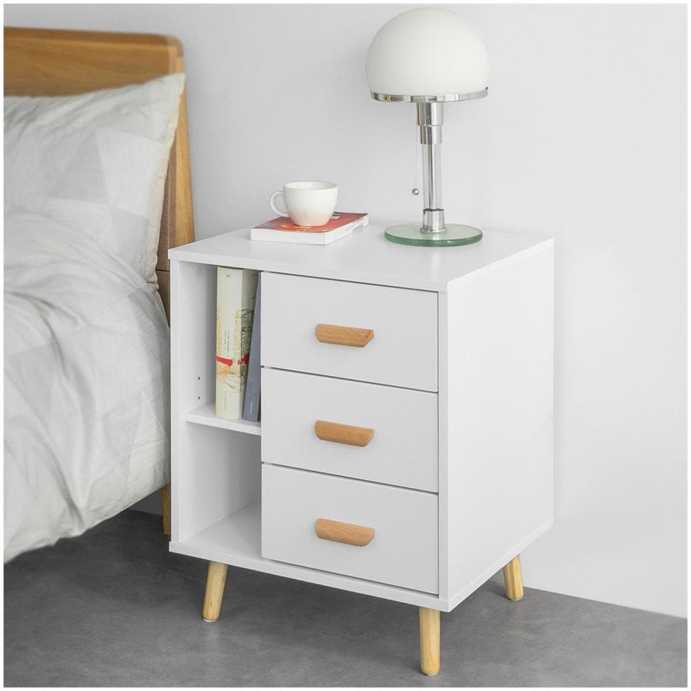 Comodino Piccolo Tavolino Divano Con 3 Cassetti Comodino Bianco Comodini L48*p40*a60cm Fbt95-w - Foto 5
