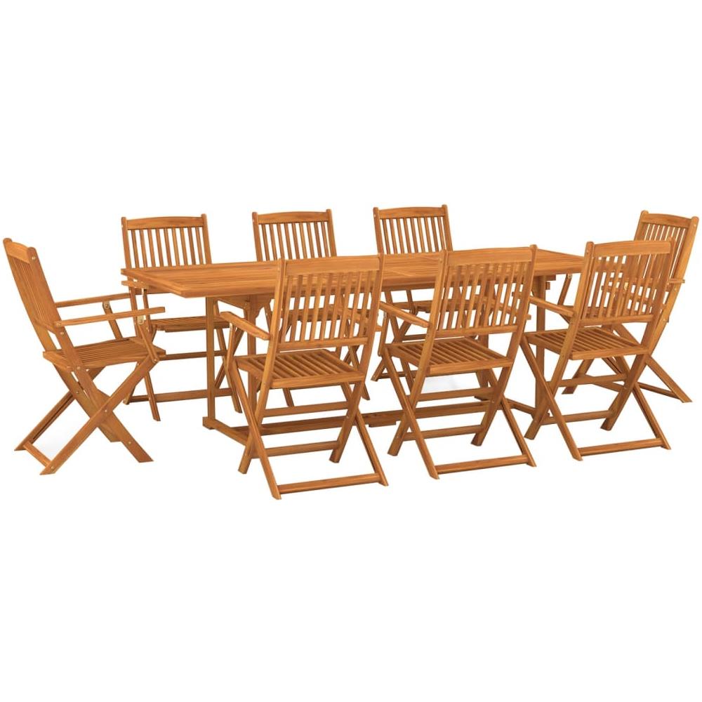 Set da Pranzo da Giardino 9 pz 220x90x75 cm Massello di Acacia - Foto 2
