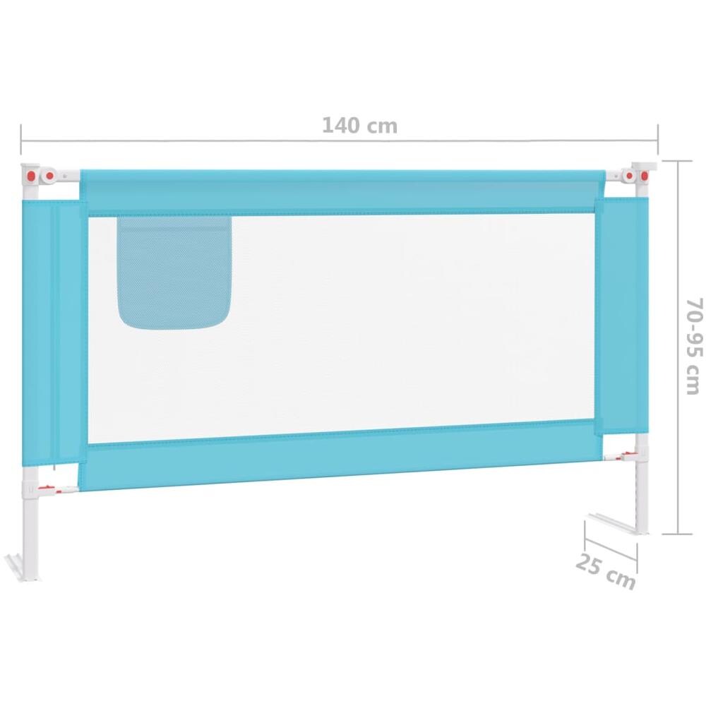 Sponda Letto di Sicurezza per Bambini Blu 140x25 cm in Tessuto - Foto 7