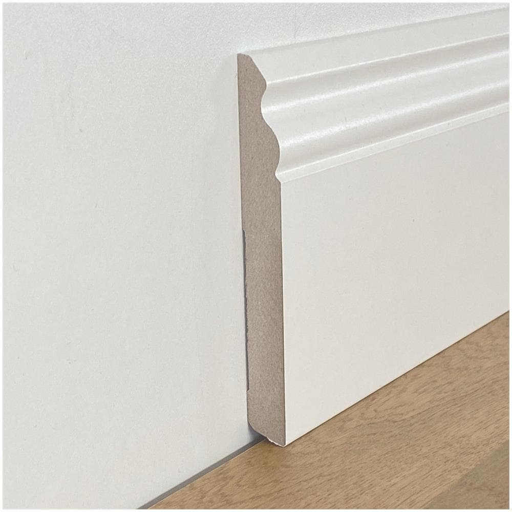 57,6ml Di Battiscopa Zoccolino Ducale In Fibra Di Legno Compatta 120x15 Bianco - Foto 1
