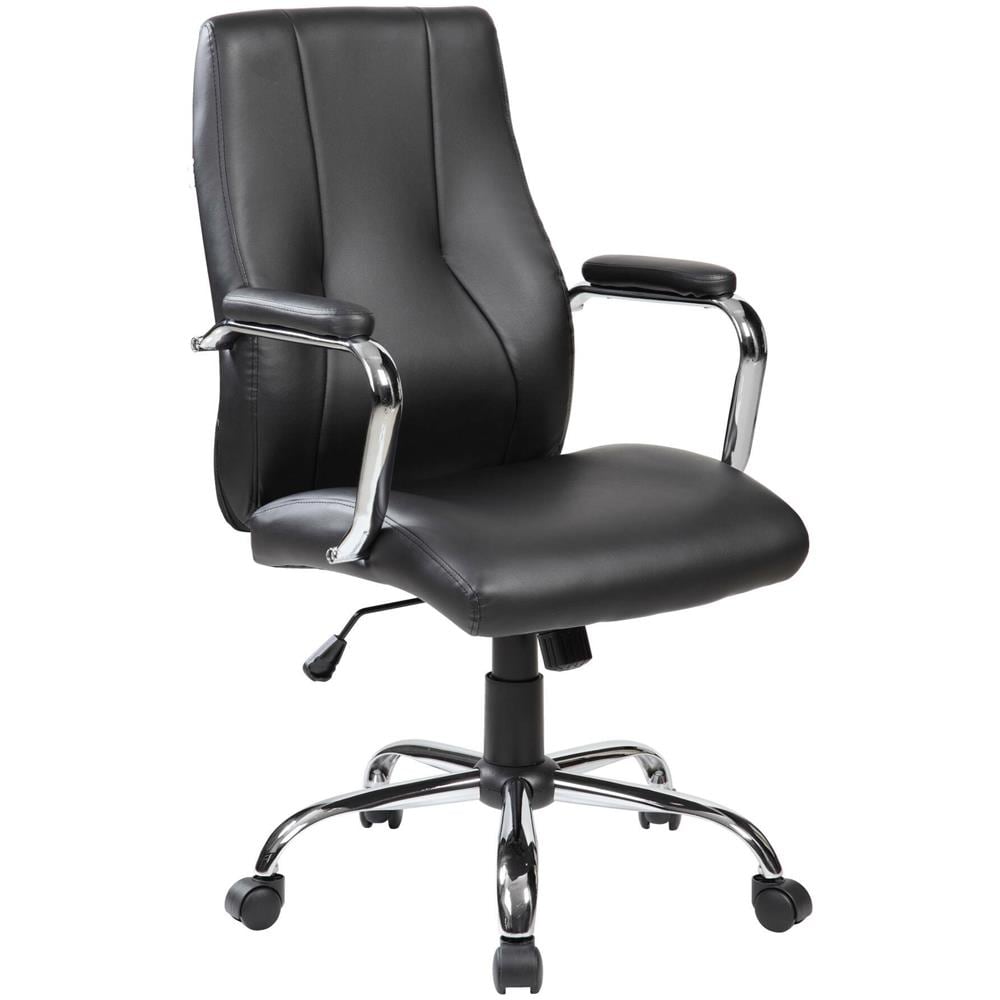 Sedia Da Ufficio Hobart, Poltrona Direzionale Con Braccioli, Sedia Ergonomica Da Ufficio, 64x58h101/111 Cm, Nero - Foto 1