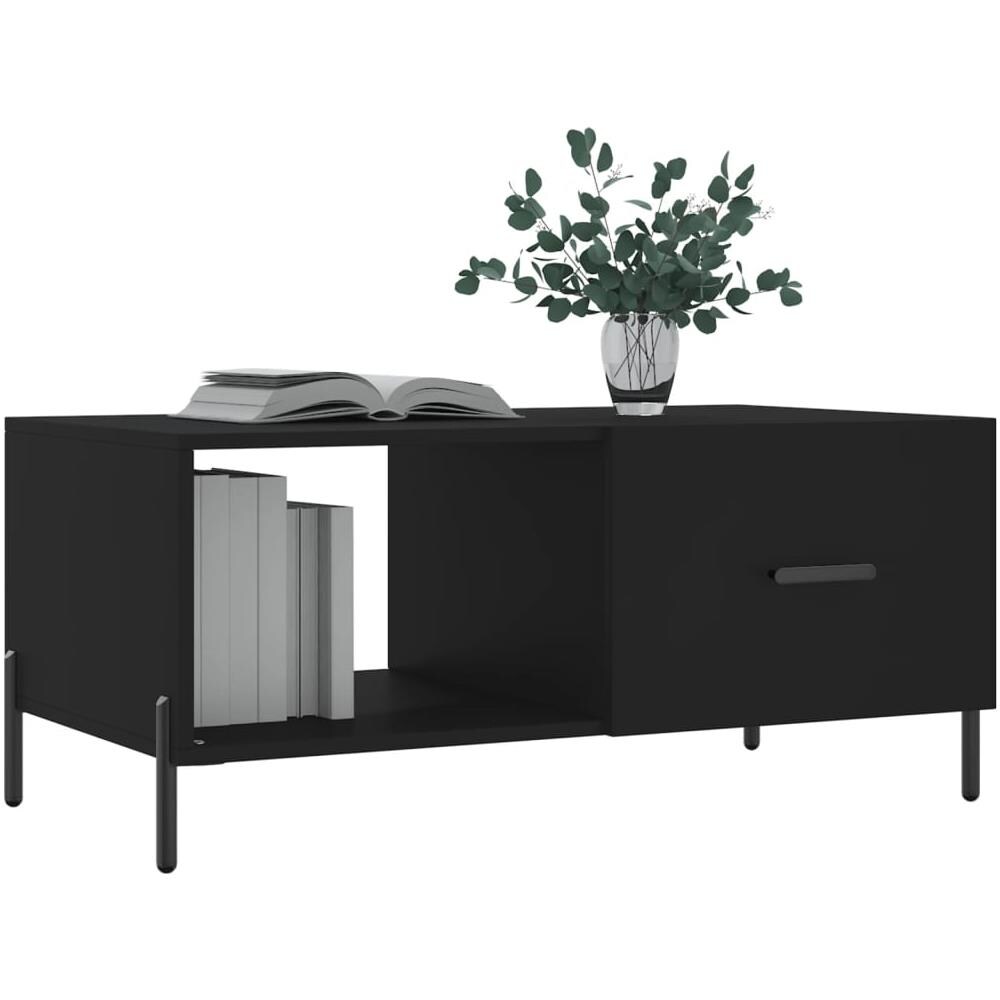 Tavolino Da Salotto Nero 90x50x40 Cm In Legno Multistrato - Foto 3