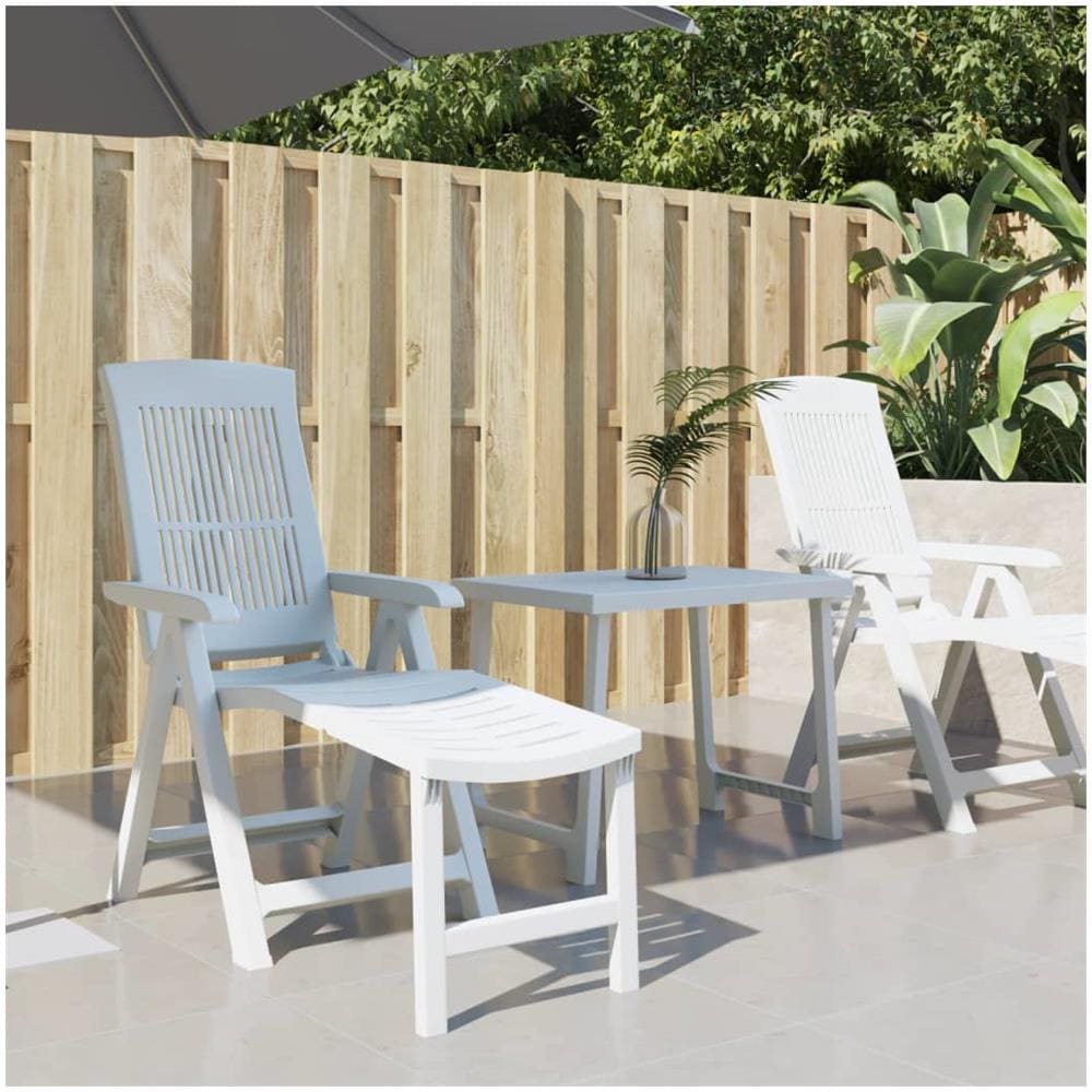 Lettino Prendisole Bianco in Plastica - Foto 1