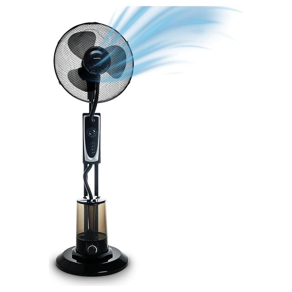 Ventilatore a Piantana con Nebulizzatore INN-531, 3 Velocità, Getto Regolabile, Serbatoio 3L, Oscillazione e Inclinazione Regolabile, Timer 60 Min, Potenza 75W, Base Rotonda, Design Classic - Foto 1