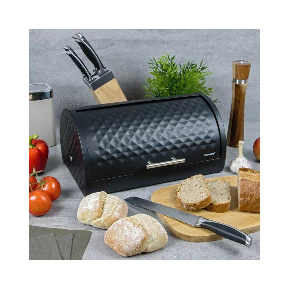 KB-7540 Moderno portapane in metallo nero con coperchio a diamante - Foto 2