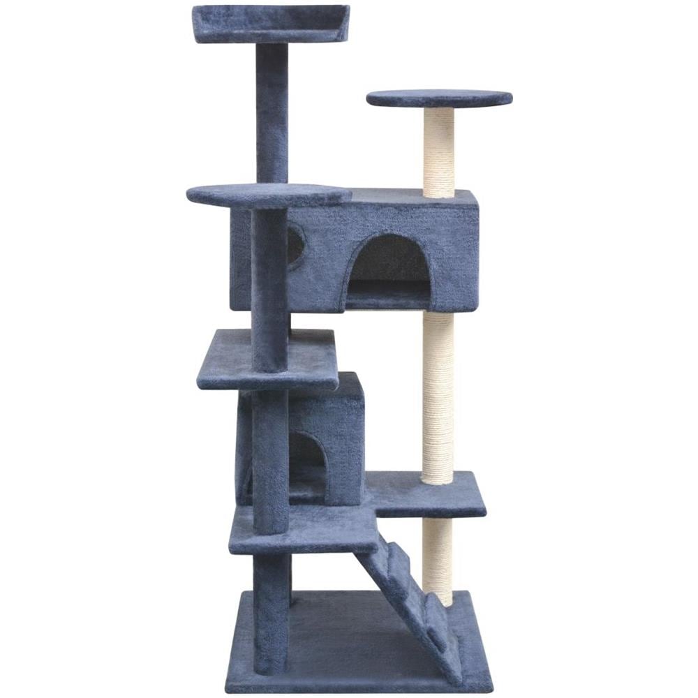 Albero Per Gatti Con Tiragraffi In Sisal 125 Cm Blu Scuro - Foto 2