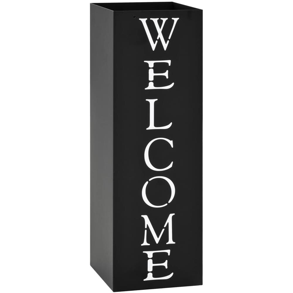 Porta Ombrelli Welcome In Acciaio Nero - Foto 1