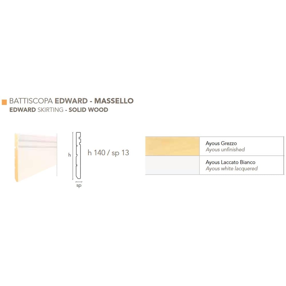 Battiscopa Edward 140x13mm In Legno Massello (prezzo al metro lineare)  - Foto 1