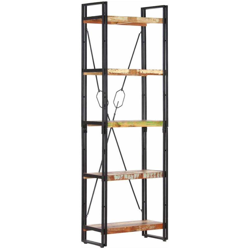 Libreria A 5 Ripiani 60x30x180 Cm In Massello Di Recupero - Foto 1