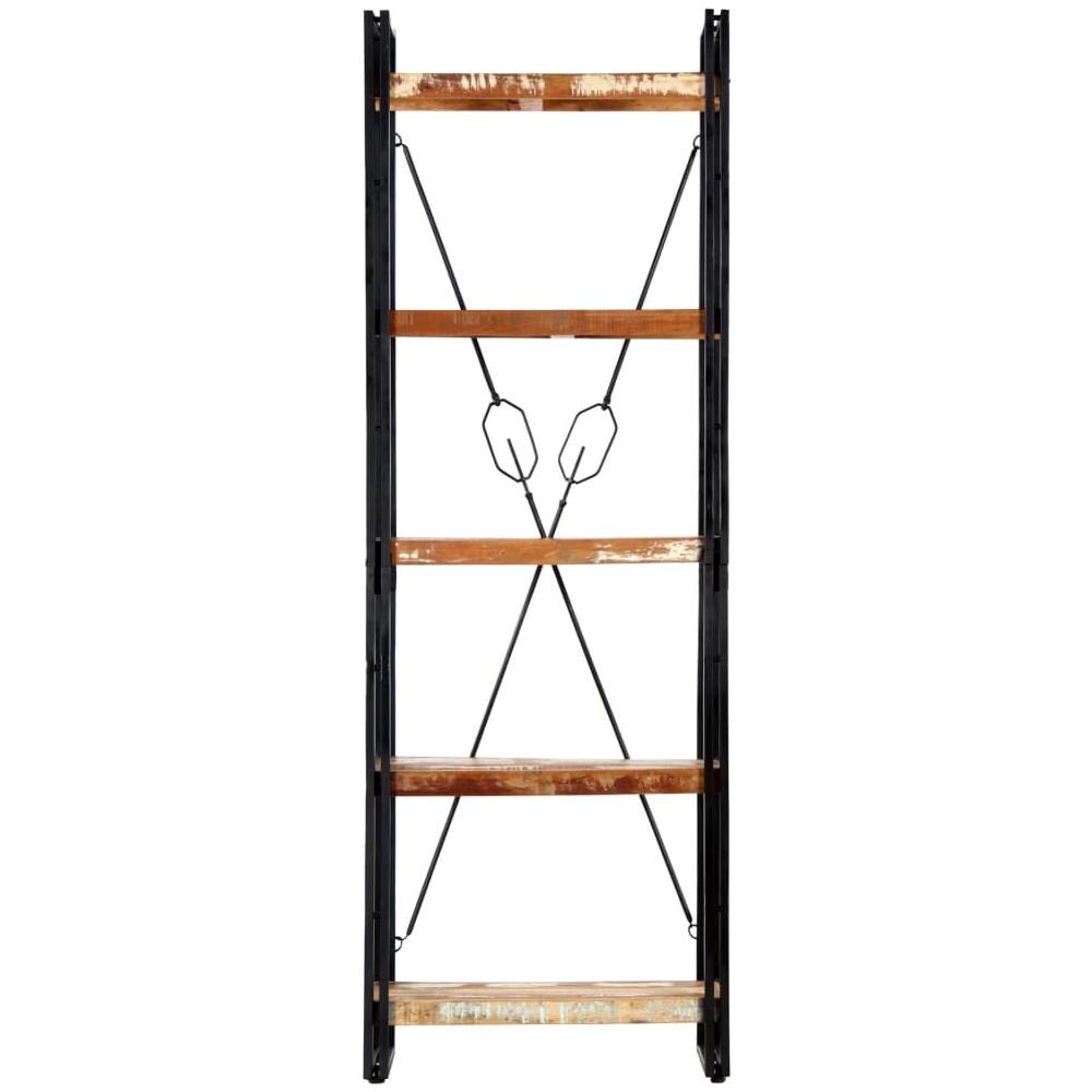 Libreria A 5 Ripiani 60x30x180 Cm In Massello Di Recupero - Foto 2