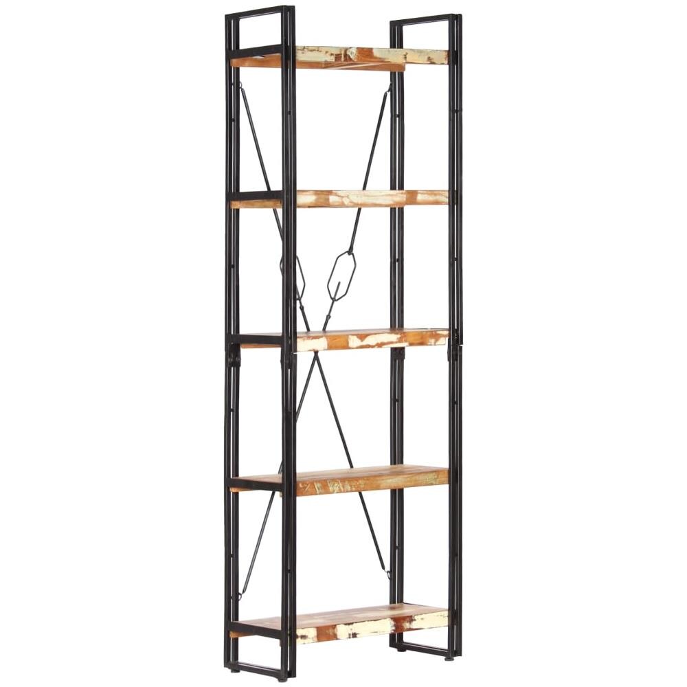 Libreria A 5 Ripiani 60x30x180 Cm In Massello Di Recupero - Foto 9