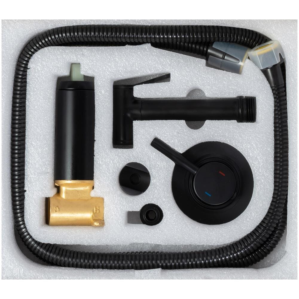 Rubinetto Bidet Miscelatore Ceramica Manico 1,2m Tubo Flessibile Ottone Nero - Foto 2