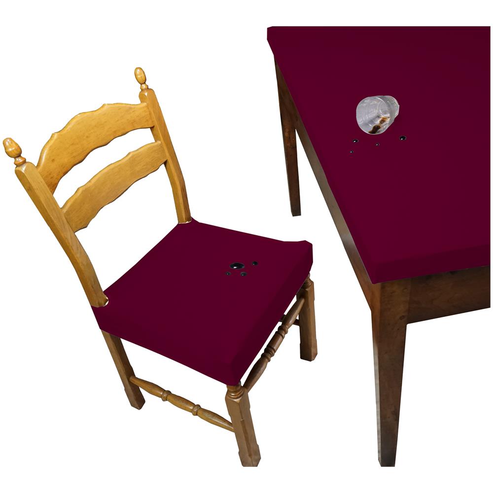 Set 4 Coprisedia Antimacchia Senza Schienale Made In Italy Bordeaux - Foto 1