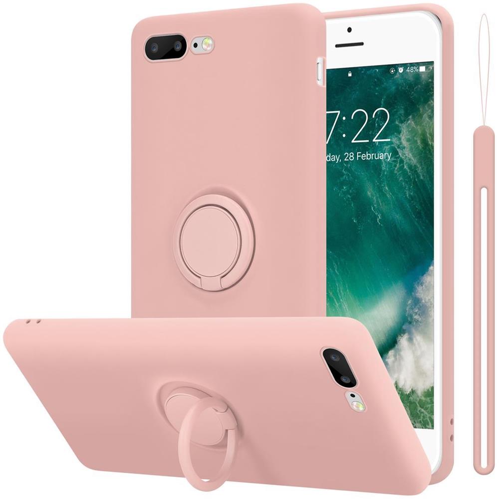 Cadorabo Custodia Compatibile Con Apple Iphone 8 Plus / 7 Plus / 7s Plus In Liquid Rosa - Coperchio Protettivo In Silicone Tpu Flessibile Con Anello - Foto 1