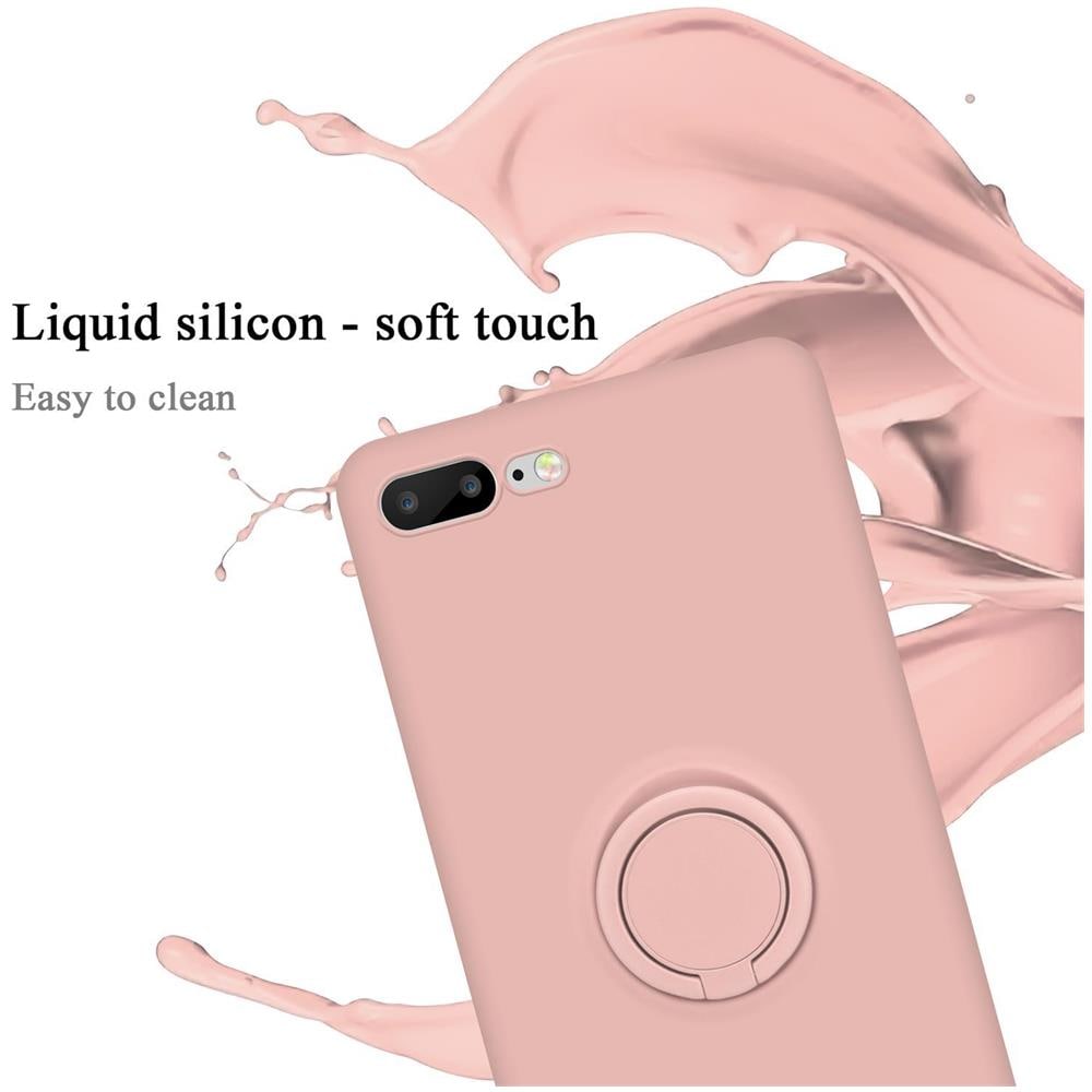 Cadorabo Custodia Compatibile Con Apple Iphone 8 Plus / 7 Plus / 7s Plus In Liquid Rosa - Coperchio Protettivo In Silicone Tpu Flessibile Con Anello - Foto 2