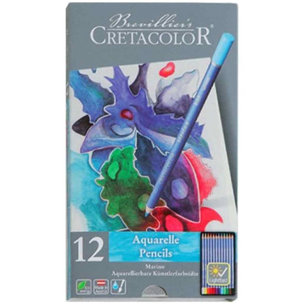 Set Di 12 Matite Colorate Acquerellate - Scatola Di Metallo - Marino - Foto 1