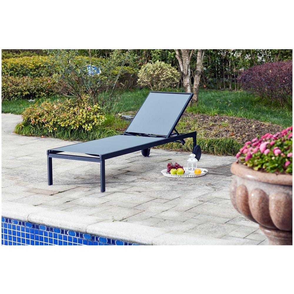 Sdraio Reclinabile In Alluminio E Textilene Grigio Cuba - Foto 2