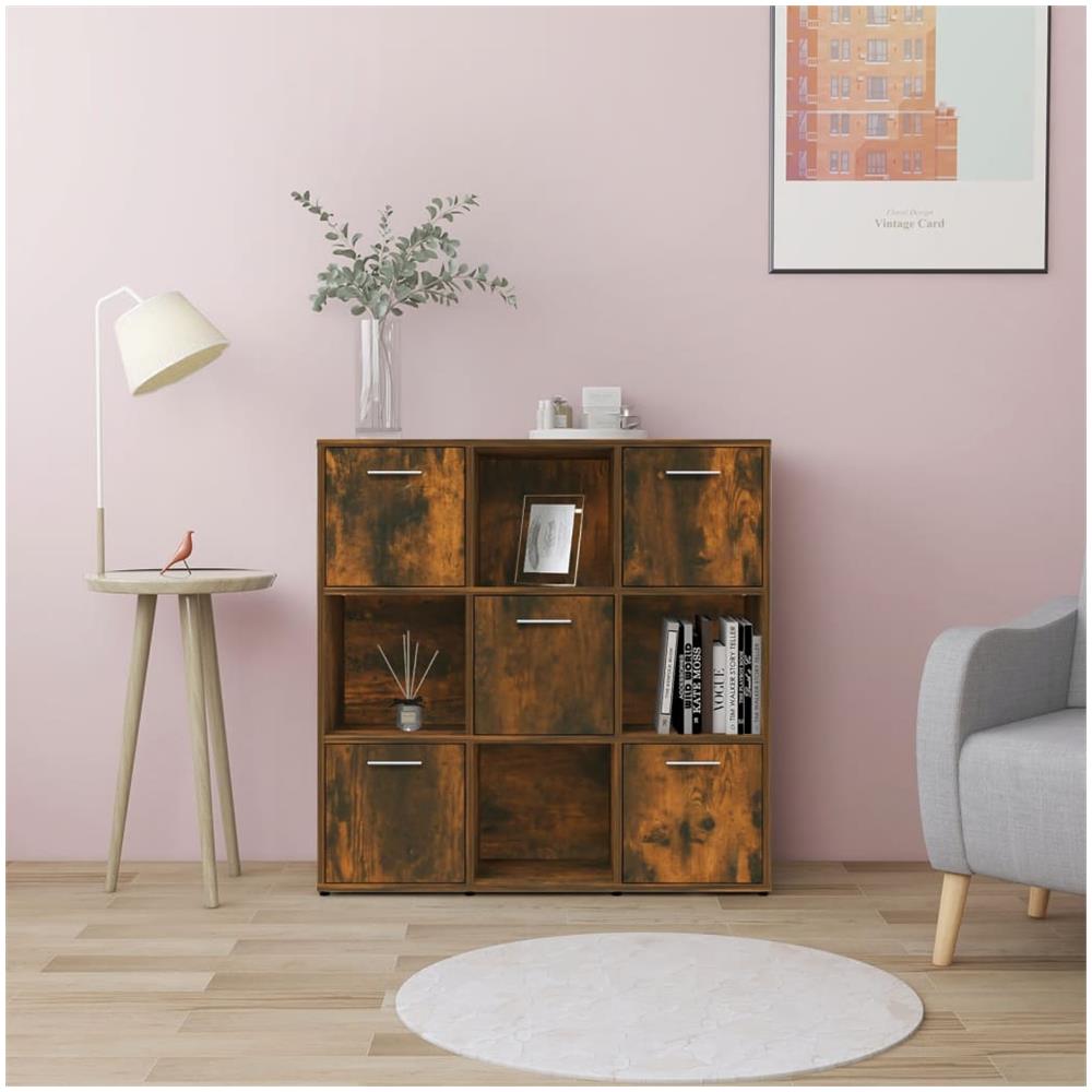 Libreria Rovere Fumo 90x30x90 Cm In Legno Multistrato - Foto 1
