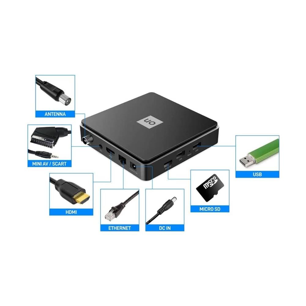 Decoder Digitale ONT2 FULL HD DVB-T /T2 HEVC 10Bit Wi-Fi Android TV Colore Nero - Foto 2