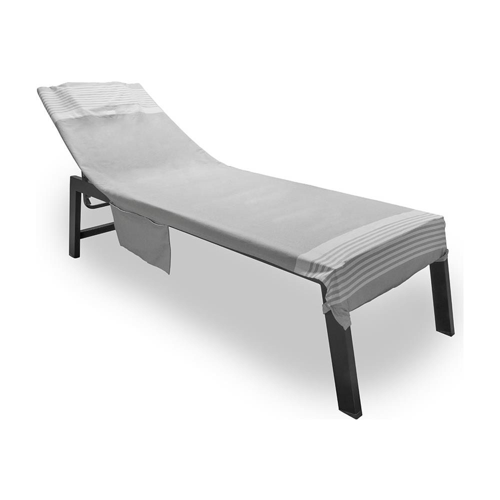 Telo Mare Lettino Spiaggia Piscina Con Cuscino E Tasche Modello Palau Grigio - Foto 1