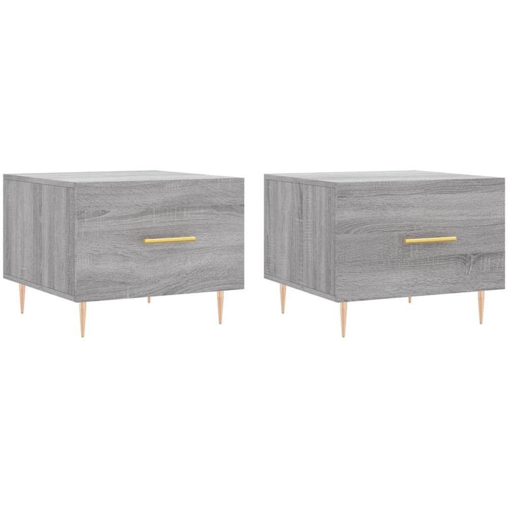 Tavolini Salotto 2pz Grigio Sonoma 50x50x40cm Legno Multistrato - Foto 2