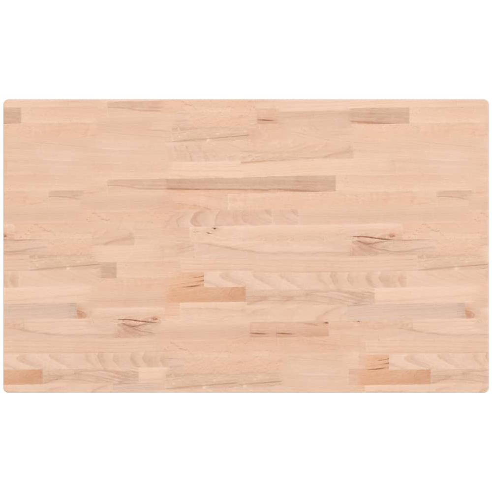 Piano Bagno 100x60x2,5 Cm In Legno Massello Di Faggio - Foto 2