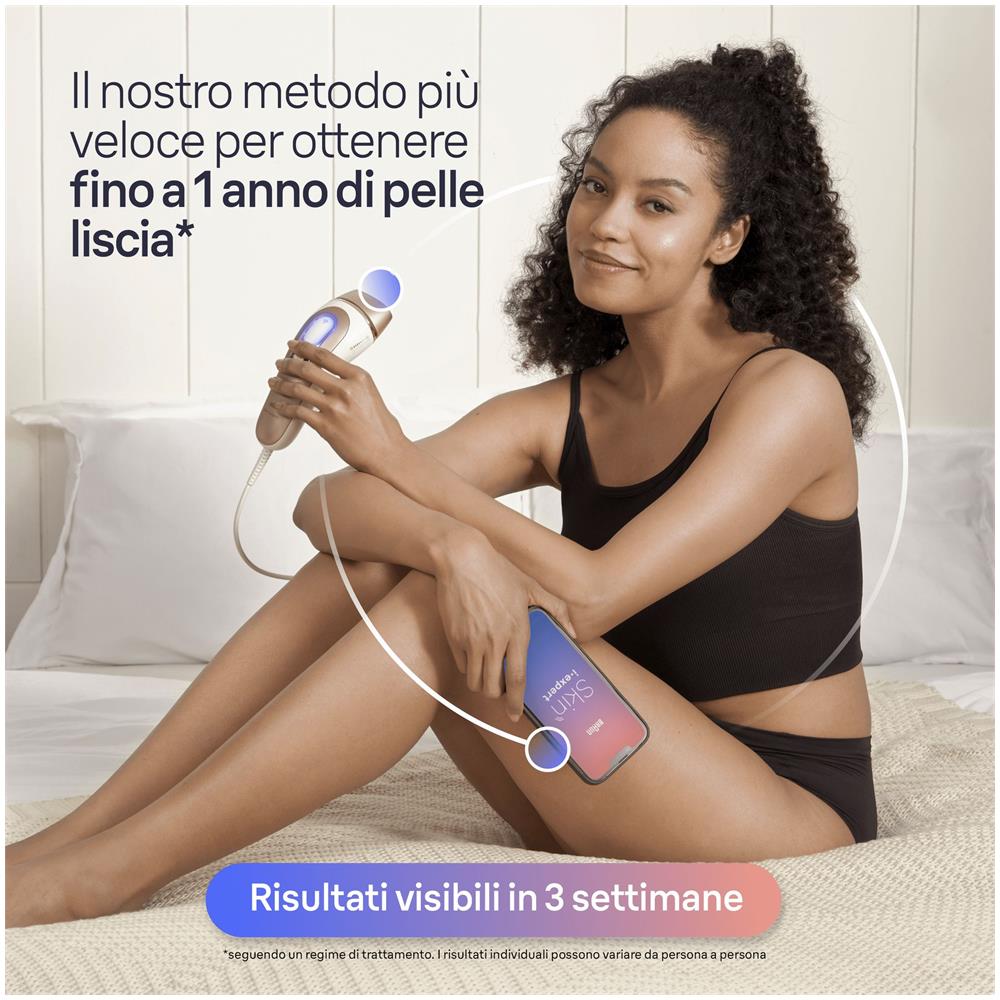 Epilatore Luce Pulsata Smart Skin I·Expert, Epilazione A Casa Tua, Custodia, Rasoio Donna Venus, 2 Testine, PL7147 - Foto 2