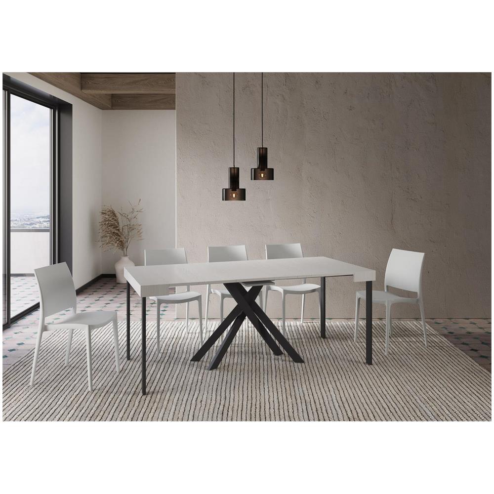 Consolle allungabile 90x40/196 cm Krack Small bianco frassino gambe antracite - Foto 3