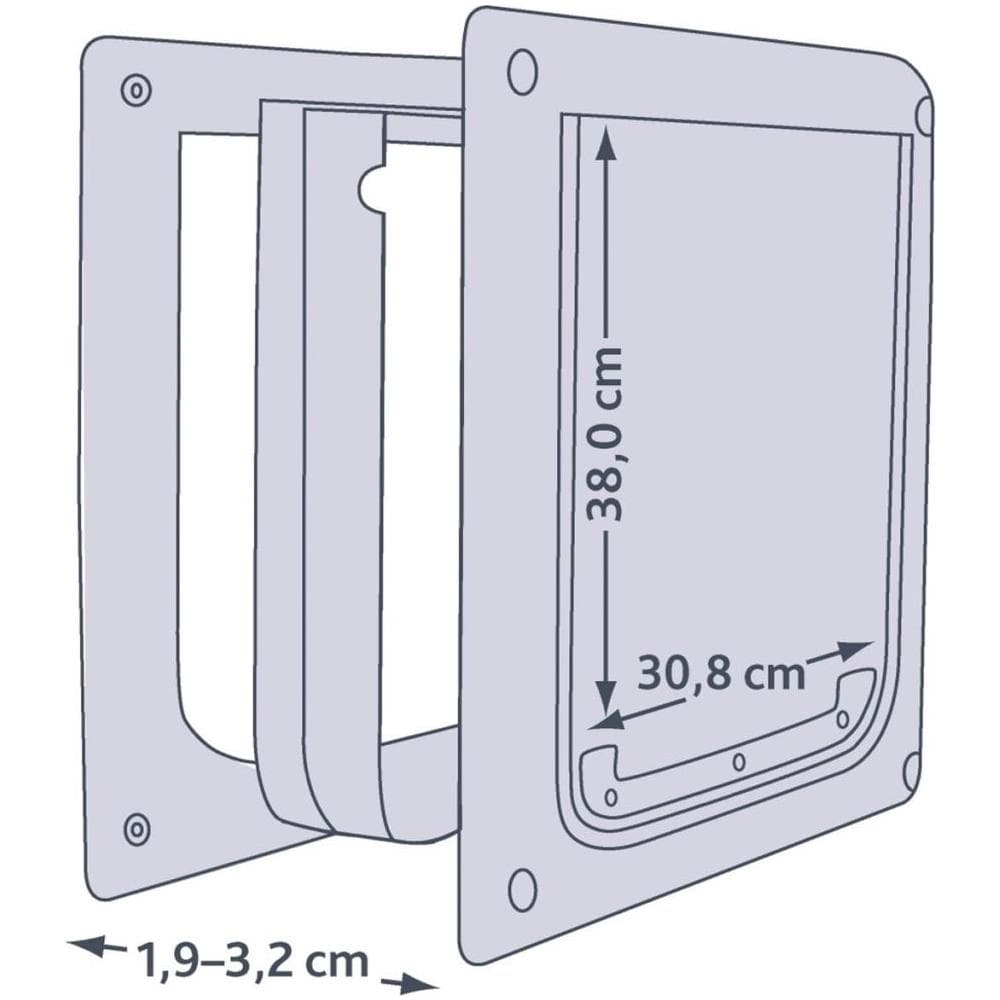 Porta Basculante 2 Vie Cane Taglia M-xl 39x45 Cm Cm Bianca 3879 - Foto 4
