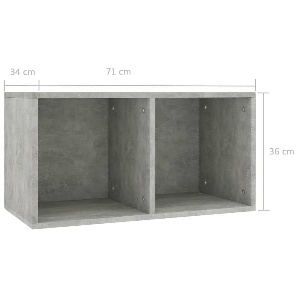 Contenitore per Vinili Grigio Cemento 71x34x36cm in Multistrato - Foto 11